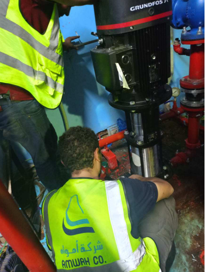 مشروع استبدال وصيانة ضخ مكافحة الحريق
